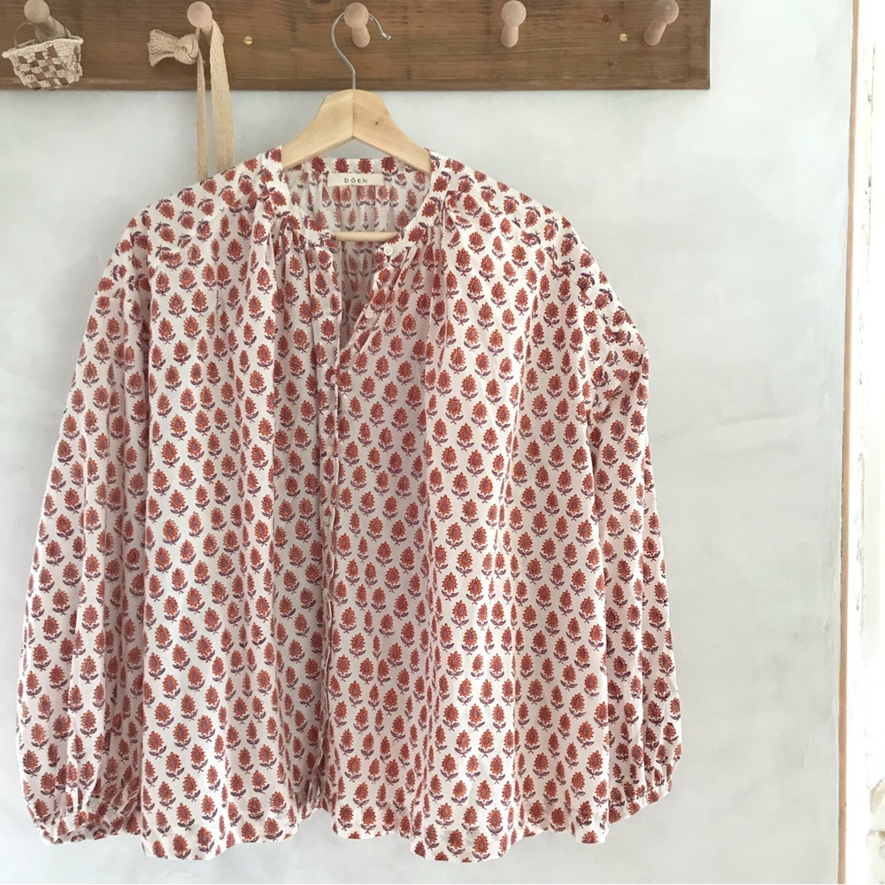 Doen The Jane Blouse in Traveler Block Print